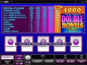 Jackpot city video poker games